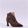 Hispanitas Paris V Cut Heel Ankle Boot - Mocha Leopard